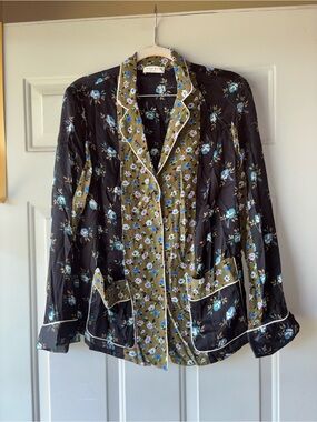 Sandro Paris floral Noissette top size M